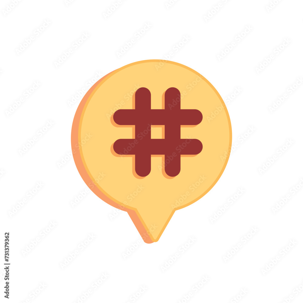 Obraz premium Speech bubble with hashtag on white background