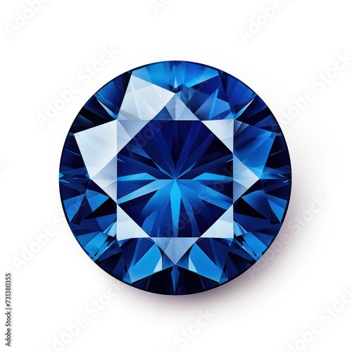 Sapphire round circle isolated on white background 
