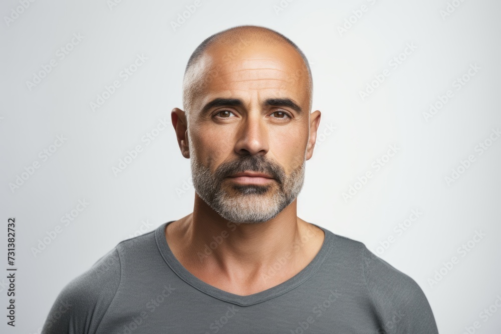 Portrait of a mature man with beard and mustache. Studio shot. Portrait of a mature man with beard and mustache. Studio shot.