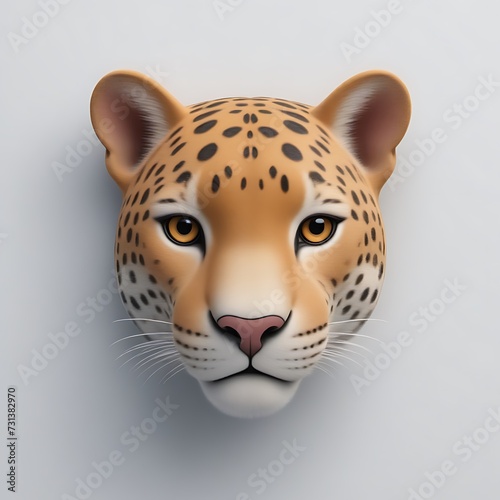 Jaguar 3D sticker vector Emoji icon illustration, funny little animals, jaguar on a white background