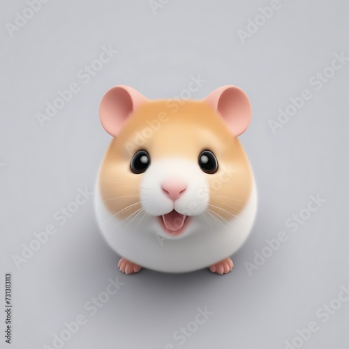 Hamster 3D sticker vector Emoji icon illustration, funny little animals, hamster on a white background © Zorronin