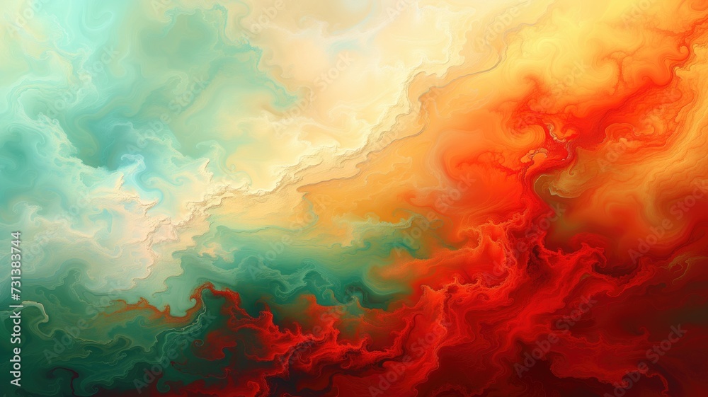 Fototapeta premium A vivid abstract blend of warm and cool colors