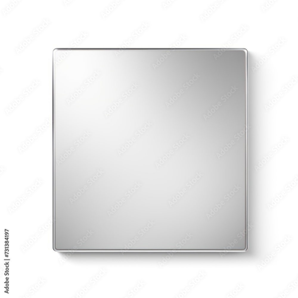 Silver square isolated on white background 