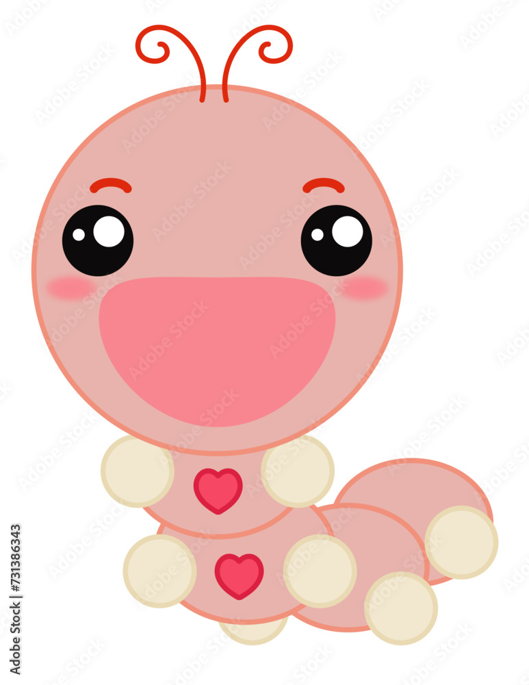 Kids Valentine's Day Love Bug Illustration Kids Valentine's Day Love Bug Illustration