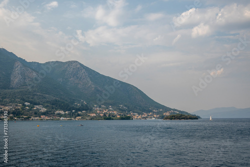 Panoramic view of coastline of Lefkada, Greece