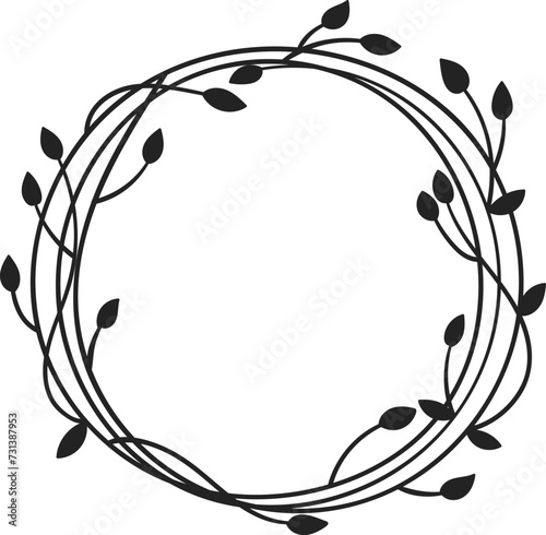 Wallpaper Mural Floral Circle Frame Wreath Silhouette Torontodigital.ca