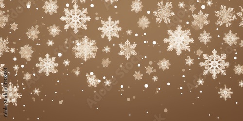 Tan christmas card with white snowflakes vector illustration