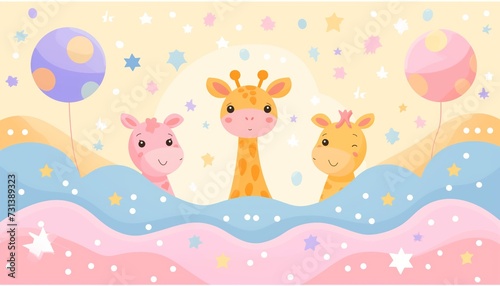 Hand drawn baby announcement background