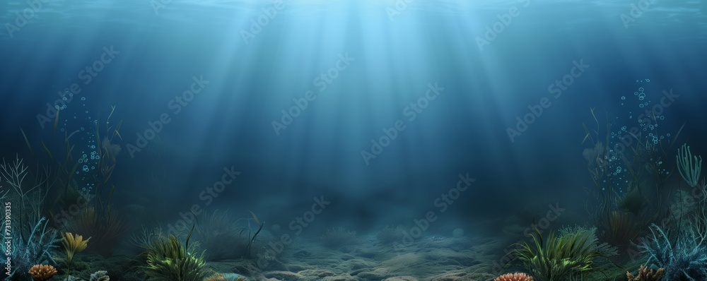 Underwater Fantasy Hand-Drawn Vector Illustration of the Mythical Atlantis with Cinematic Brilliance - Ideal for Screen and Wallpaper Art - obrazy, fototapety, plakaty 