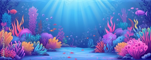 Hand-Drawn Cinematic Underwater Atlantis Scene - Vector Illustration Wallpaper