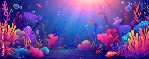 Underwater Mythical Atlantis Hand Drawn Vector Illustration with Cinematic Brilliance - Artistic Wallpaper