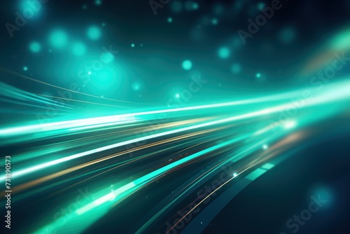 Teal Futuristic Data Stream Abstract Background