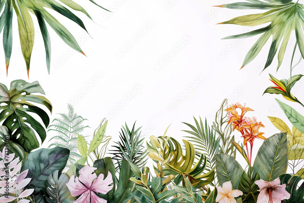 Fototapeta premium frame with palm trees