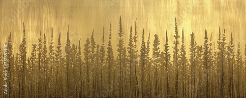 Golden Jungle Dreamscape Textured Faux Gold Leaf Forest Fusion for Arts and Decor