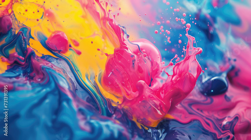 Colorful paint explosion
