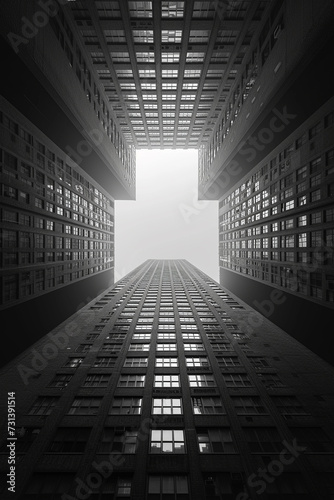 city building photography in black and white