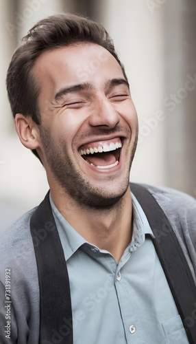 Happy laughing man