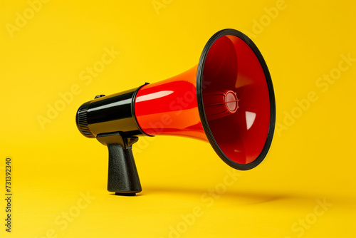 megaphone on yellow background