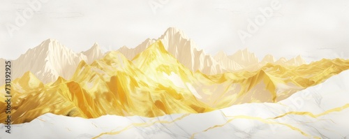 Golden Mountain Majesty Cozy Giantism Aesthetic in Gold and White - Artistic Wallpaper Design