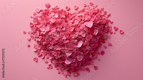heart of pink rose petals