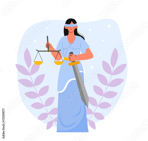 Goddess Themis vector concept