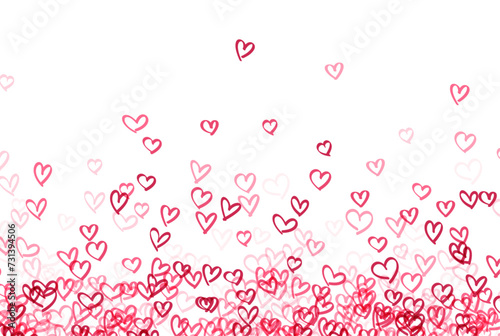 white background is adorned with a gradient of heart doodles © Vjom