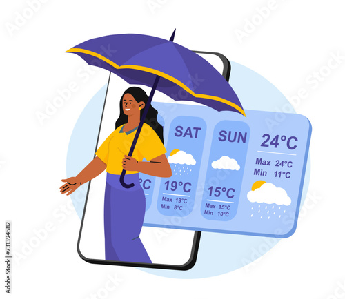 Weather forecast woman vector concept