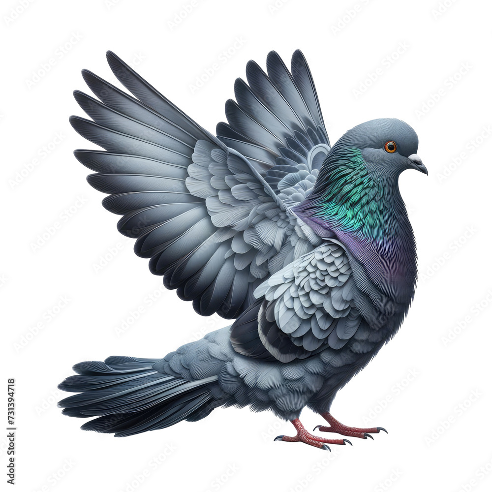 Fototapeta premium Avian Solitude: Isolated Bird on a Clear PNG Canvas - Generative AI