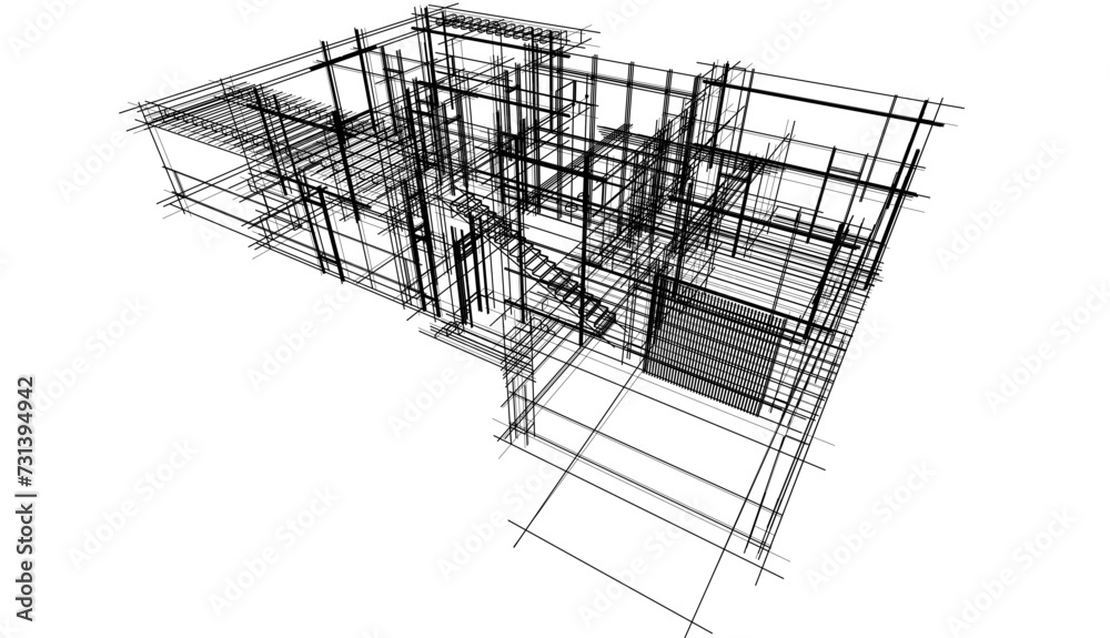 house building sketch architecture 3d illustration house building sketch architecture 3d illustration