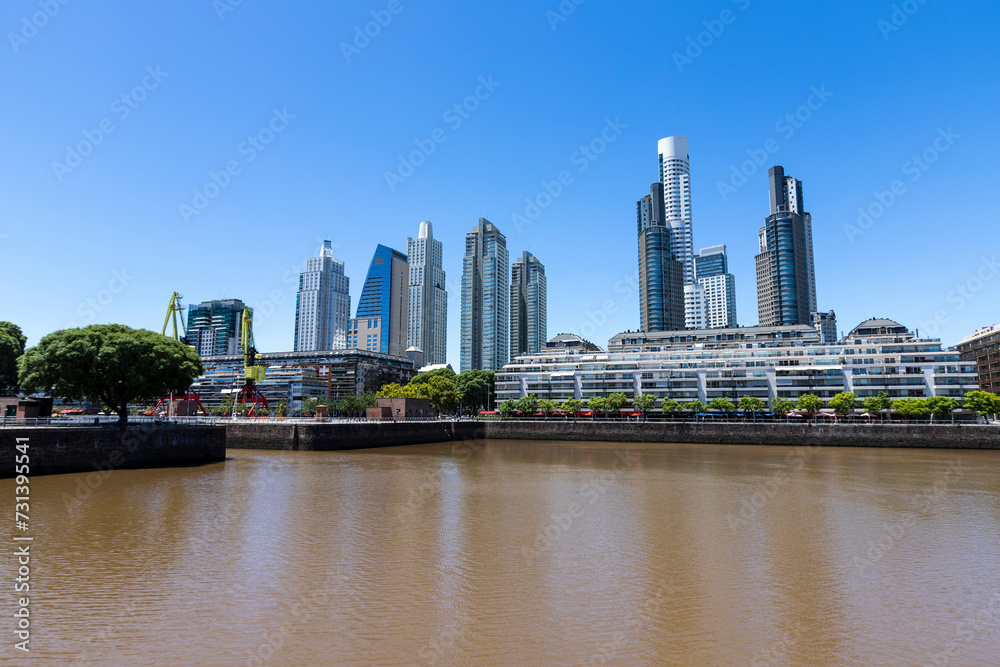 Naklejka premium Puerto Madero, architecture of modern buildings, revitalized place and much visited by tourists