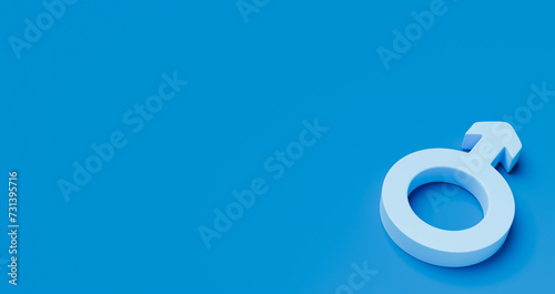 Photography Man symbol in lower right corner of horizontal image with blue stage, sex and ma