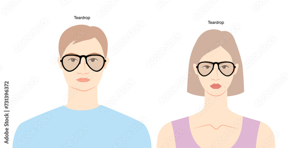 Teardrop Shape Aviator frame glasses on women and men flat character fashion accessory illustration. Sunglass front view unisex silhouette style, rim spectacles eyeglasses with lens outline isolated Teardrop Shape Aviator frame glasses on women and men flat character fashion accessory illustration. Sunglass front view unisex silhouette style, rim spectacles eyeglasses with lens outline isolated