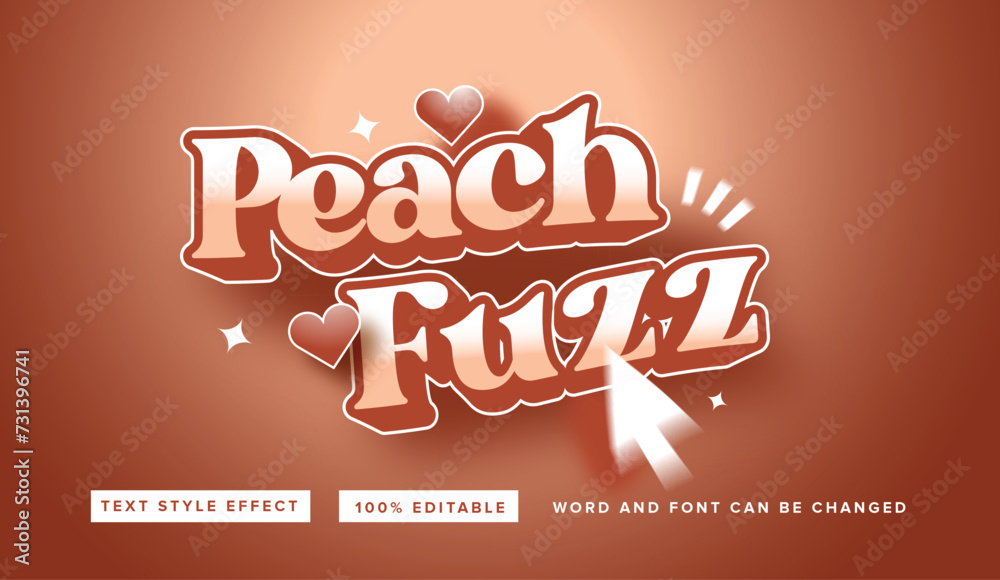 Peach Fuzz Text Style Effect Editable