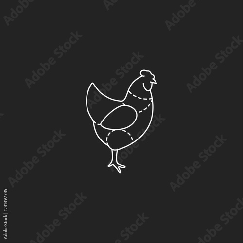 Wallpaper Mural Cut of Chicken flat vector design Torontodigital.ca