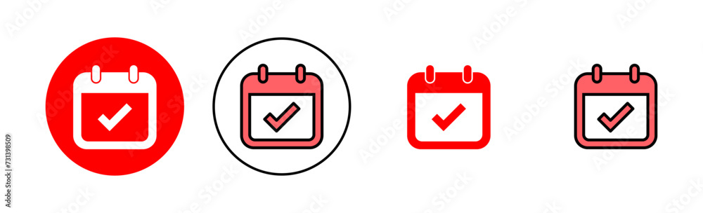 Calendar icon set illustration. Calender sign and symbol. Schedule icon symbol