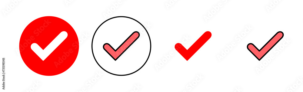 Check mark icon set illustration. Tick mark sign and symbol Check mark icon set illustration. Tick mark sign and symbol