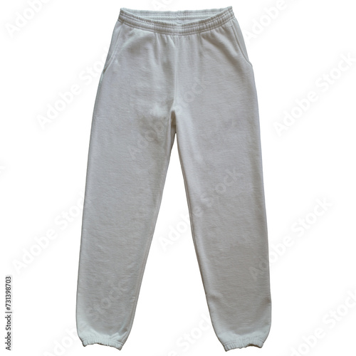 Blank Sweatpants Color Slate Grey Front View Template Mockup on Transparent Background