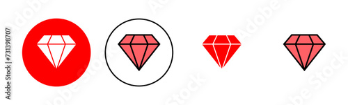 Diamond icon set illustration. diamond gems sign and symbol