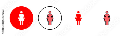 Female icon set illustration. woman sign and symbol