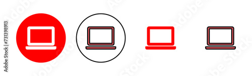 Laptop icon set illustration. computer sign and symbol