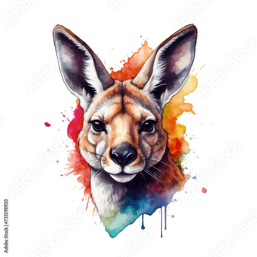 Kangaroo watercolor painting,australian animal, colorful , australian wildlife art, home decor, wall art, art print, digital art,Illustration Isolated on Transparent Background