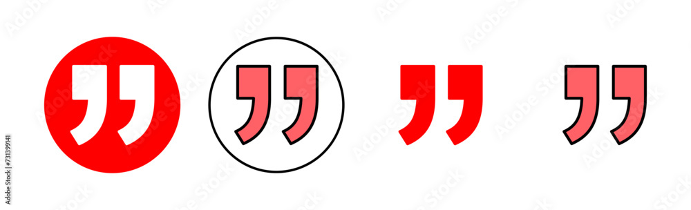 Quote icon set illustration. Quotation mark sign and symbol Quote icon set illustration. Quotation mark sign and symbol