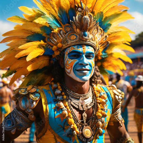 People dressed up at Brazilian carnival photo