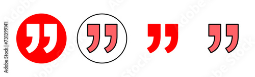 Quote icon set illustration. Quotation mark sign and symbol