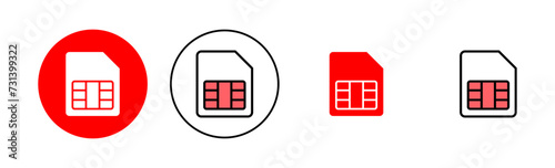 Sim card icon set illustration. dual sim card sign and symbol