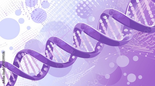 Background with human dna spiral in violet and white colors. vibrant illustration