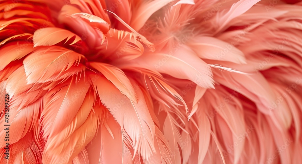 A close-up image showcasing the delicate texture of soft pink feathers