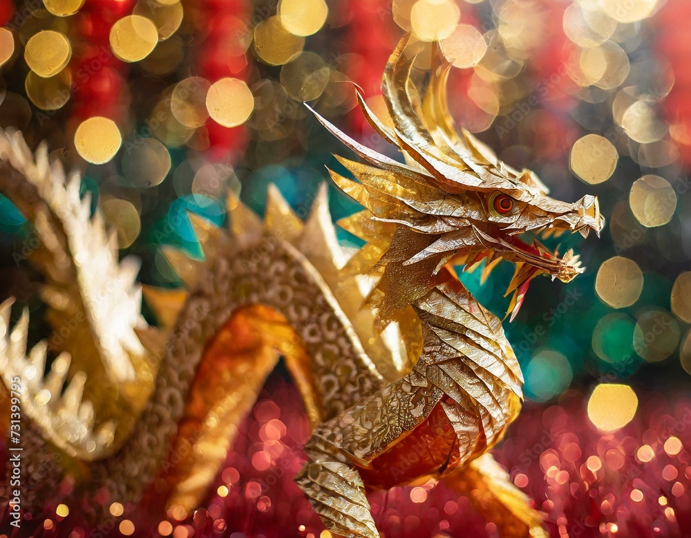 Fototapeta premium Origami Style Chinese New Year Dragon