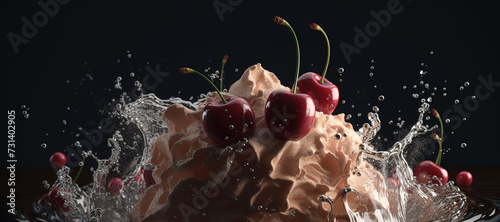 splash of cherry ice cream, fruit 39