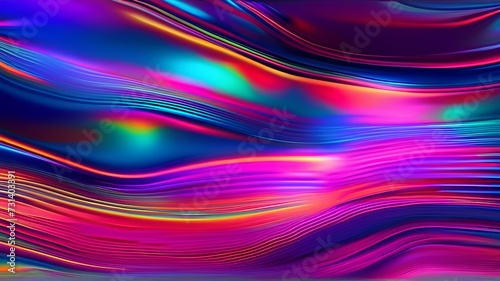 サイバーパンクな背景、液体にネオン照明が反射している｜Cyberpunk background with neon lighting reflecting in liquid. Generative AI photo